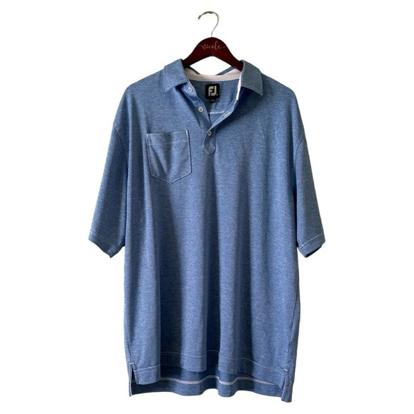 FOOTJOY Heather Blue Golf Polo Shirt Size X-Large - Picture 1 of 6